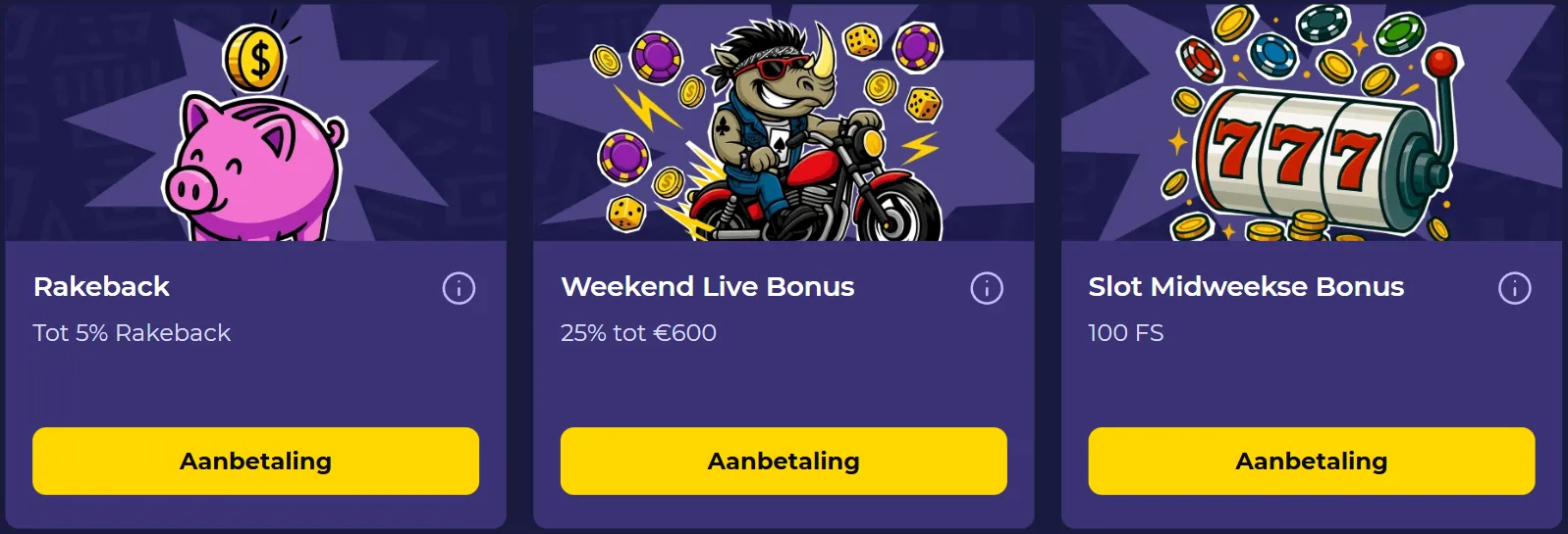 Spinorhino Casino promoties en speciale acties